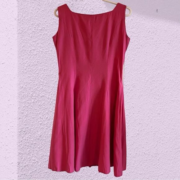 Vintage 90s pink skater dress oversized buttons - Picture 4 of 9